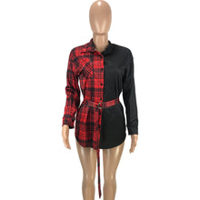 Load image into Gallery viewer, Plaid Print Patchwork Shirt
