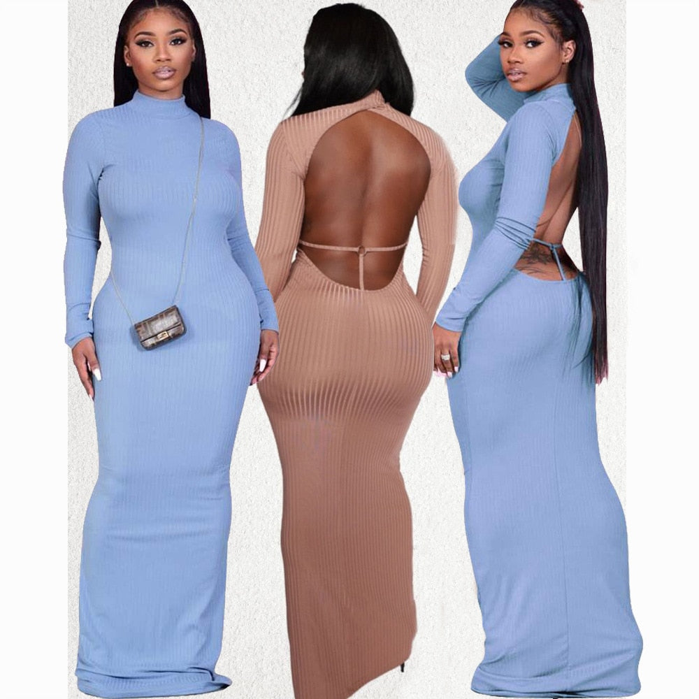 Peak a Boo back (long sleeve Dress)