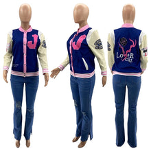 Load image into Gallery viewer, Letter Print Baseball Fashion Jackets
