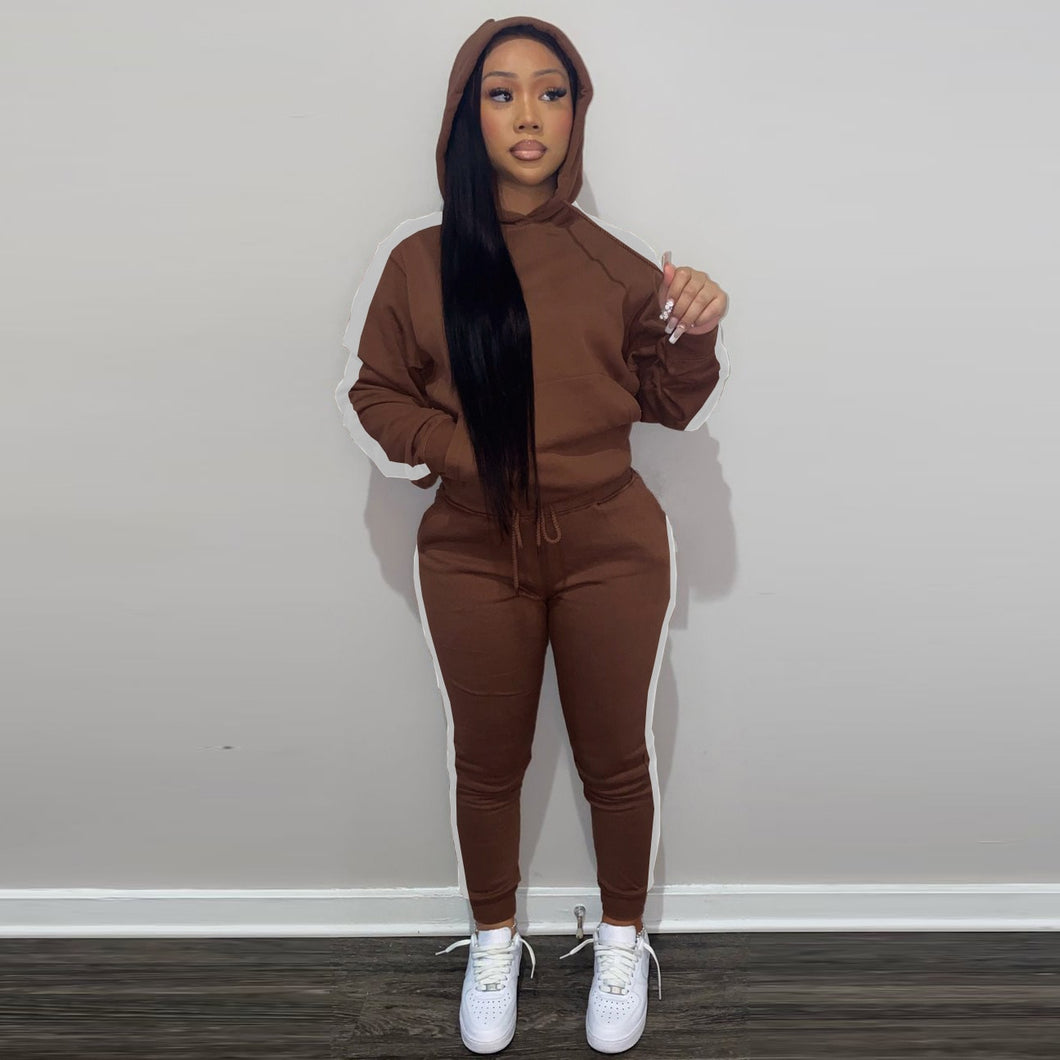 Thick Fleece Sweatsuit Jogger set