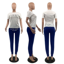 Load image into Gallery viewer, Letter Print Tshirt (Its the Money for Me !!) with pants set
