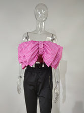 Load image into Gallery viewer, Strapless Bow Tie Crop Top
