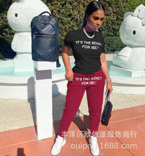 Load image into Gallery viewer, Letter Print Tshirt (Its the Money for Me !!) with pants set
