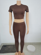 Load image into Gallery viewer, Crop Tshirt Pants Set Two Piece Set Tracksuit
