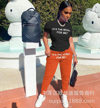 Load image into Gallery viewer, Letter Print Tshirt (Its the Money for Me !!) with pants set
