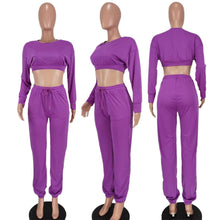 Load image into Gallery viewer, Crop Top Pants Set Tracksuit
