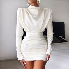 Load image into Gallery viewer, Long Sleeve Pleated Stacked Elegant Dress
