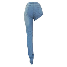 Load image into Gallery viewer, Hight Waist Denim Pants One Leg
